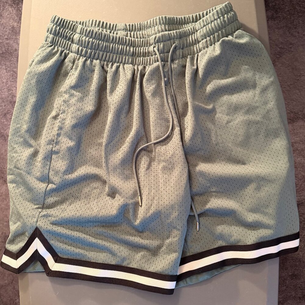 Foot Locker LCKR Mesh Athletic Shorts Men's Size XL Green/Grey/Teal